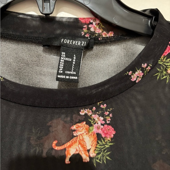 Forever 21 Tiger mesh top - Picture 3 of 4